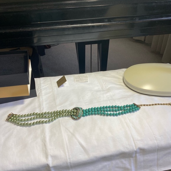 Heidi Daus Green and Gold Beaded Necklace - Picture 10 of 16